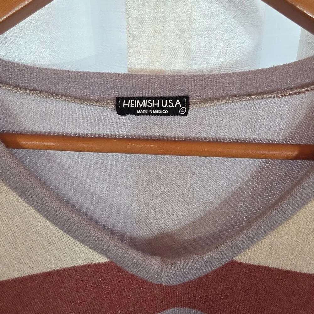 Heimish USA Women's Long-sleeved V Neck Sweater with Pockets Size Large - Picture 3 of 7